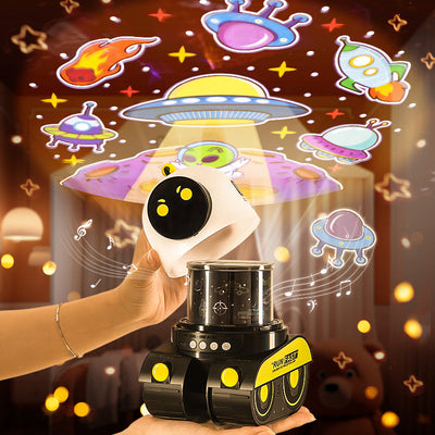 SOVAANA® Christmas Robot Star Projector — 360° Rotating Night-Sky Lamp with Music ( Now on Limited Time Sale!)